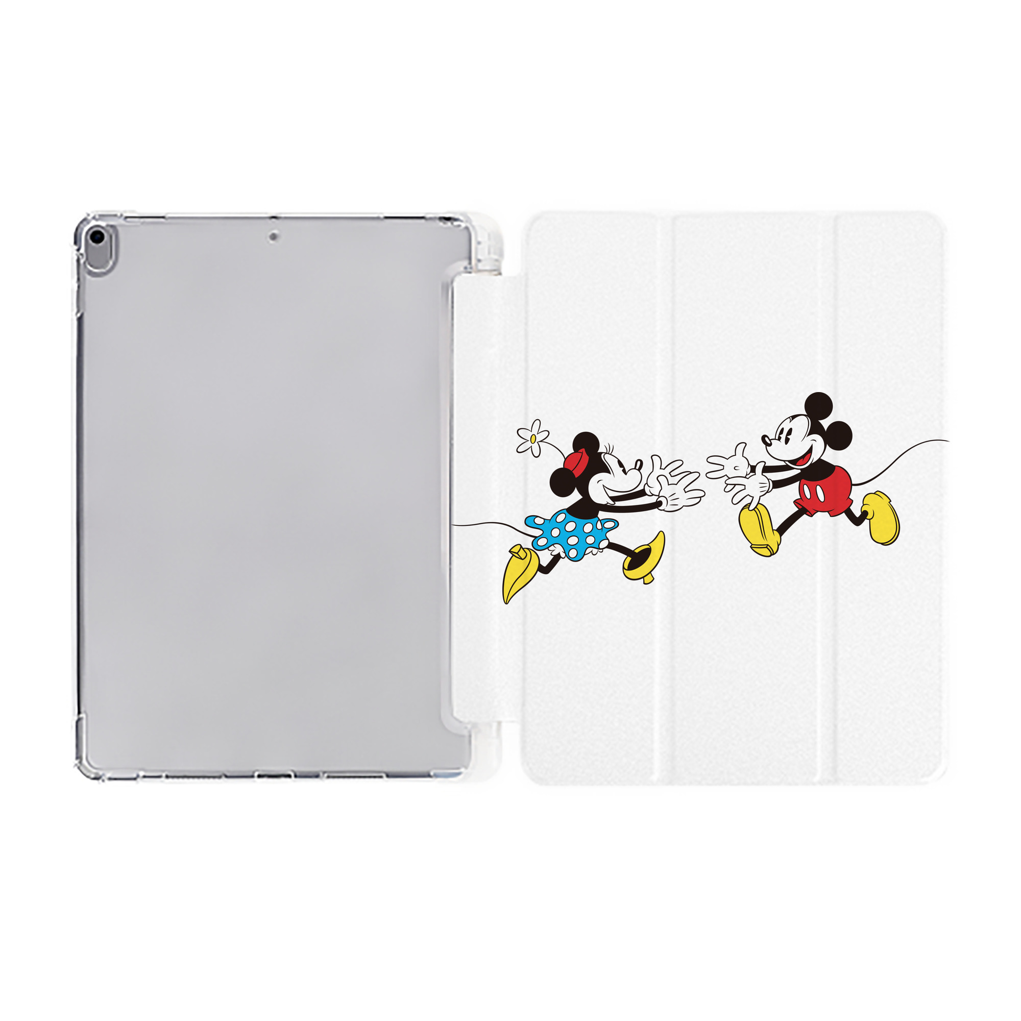 （画像用） ミッキーマウス Mickey Mouse IPad ケース ペン収納付き 三つ折りスタンド PUレザー×シリコン 対応機種9.5/10.5/10.9インチ